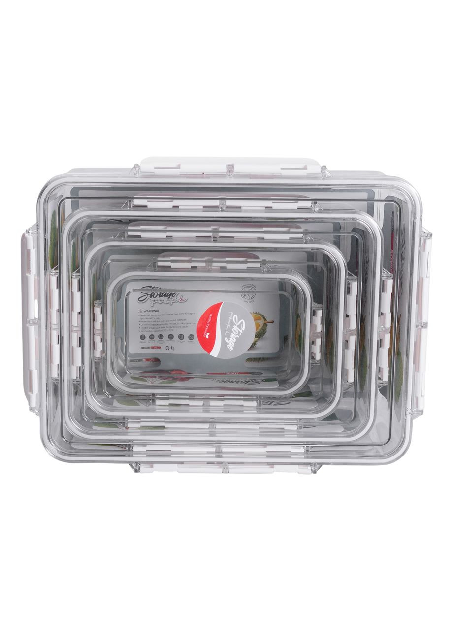 Набір контейнерів для їжі 0.7/1.7/3.3/5.7 л 4 шт з кришками на засувках HP-27-5 Jooki (358706232)