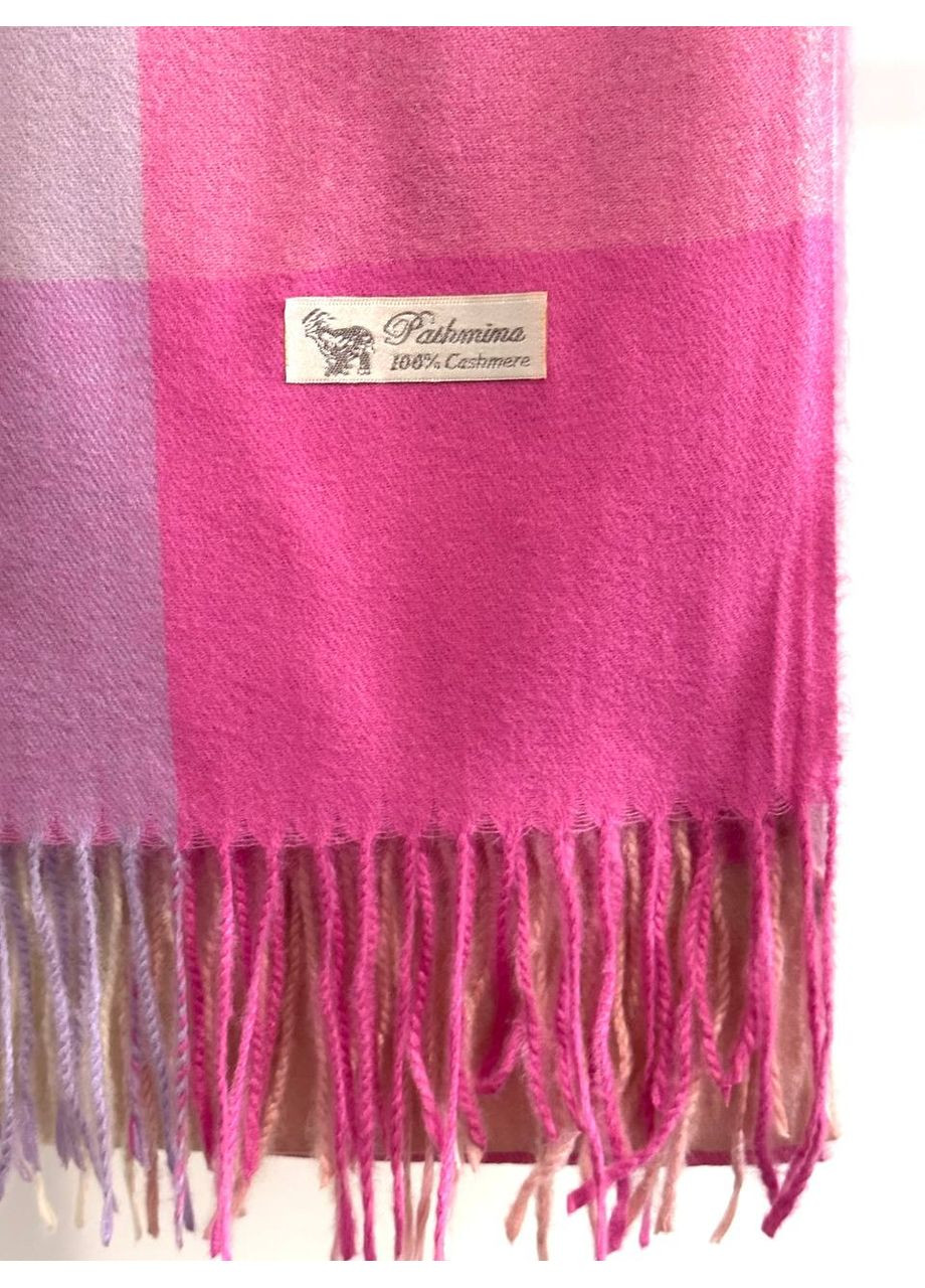 Кашеміровий палантин шарф у клітину з бахромою PASHMINA No Brand (362666276)