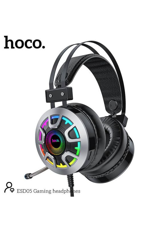 Наушники Gaming LED headphones HiRes ESD05 черные Hoco (282928301)