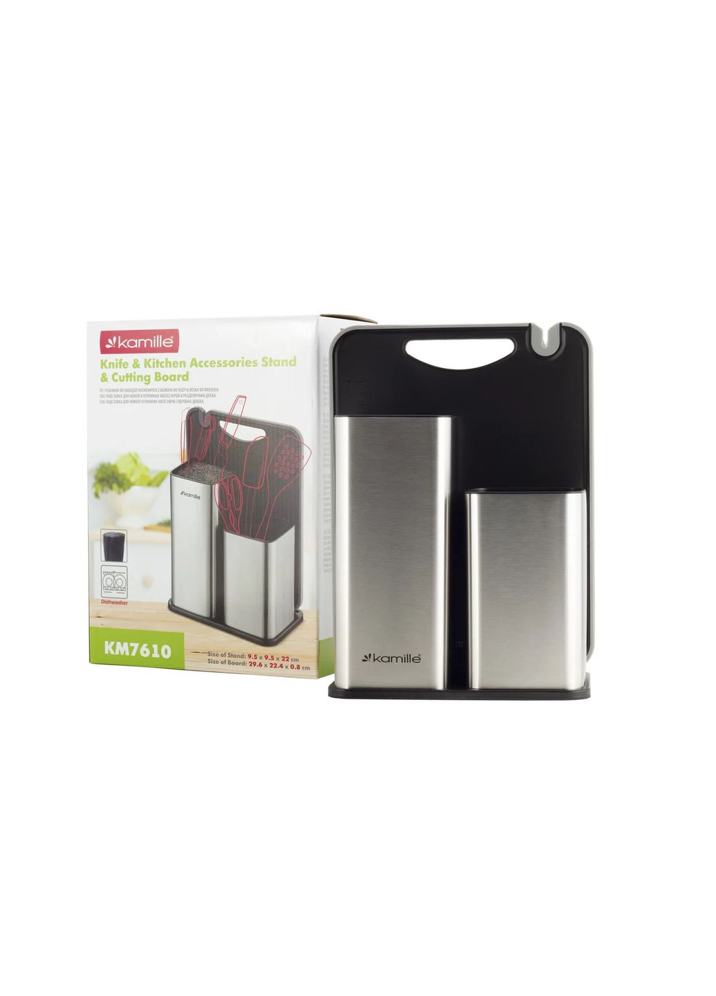 Набір Підставка для ножів + приладдя + дошка KM-7610 Kamille (342117462)