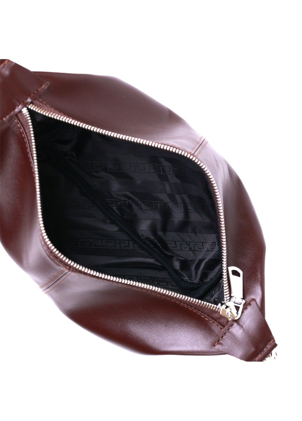 Кожаная глянцевая косметичка 16407 Коричневый Shvigel (292849805)