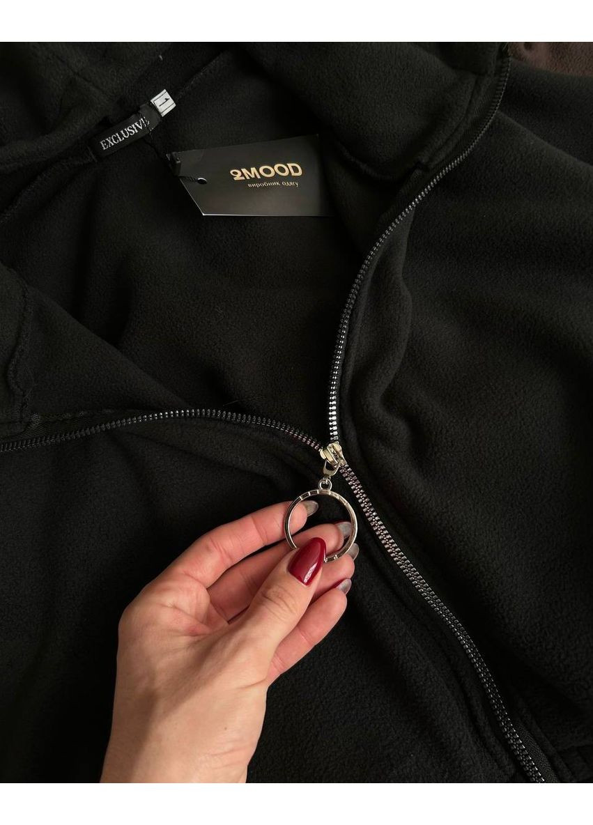 Жіночий флісовий комбінезон Avanti комбінезон-брюки однотонний чорний повсякденний фліс