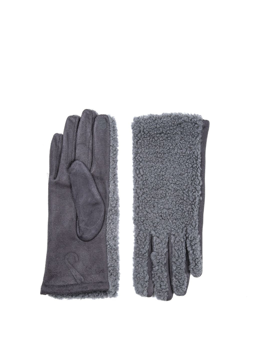 Перчатки Smart Touch женские баранчик / экозамш серые АСОЛЬ LuckyLOOK 925-212 (362463376)