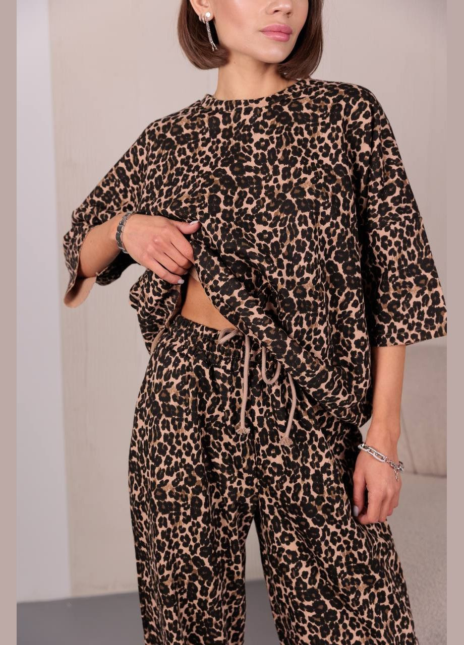 Женский леопардовый костюм трехнитка петля No Brand 844 (291410002)