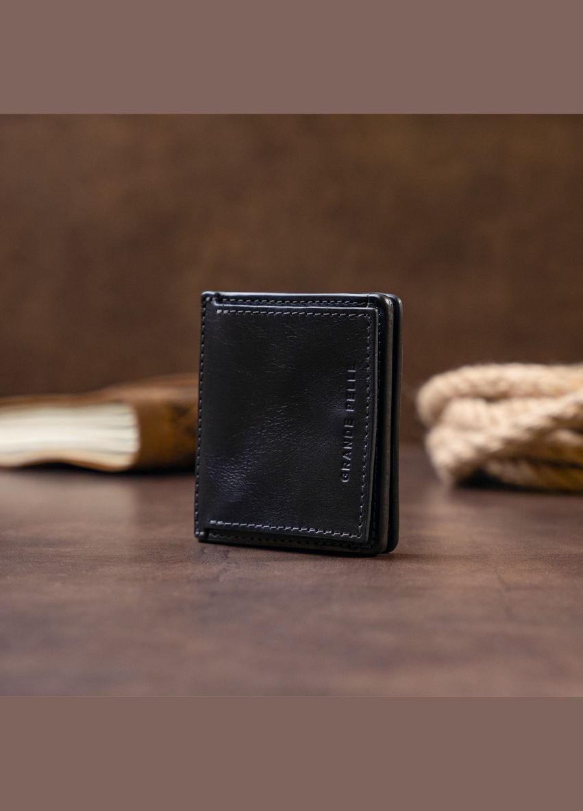 Вертикальное портмоне с монетницей из глянцевой кожи на магните синее (sku_11332) No Brand (327819540)