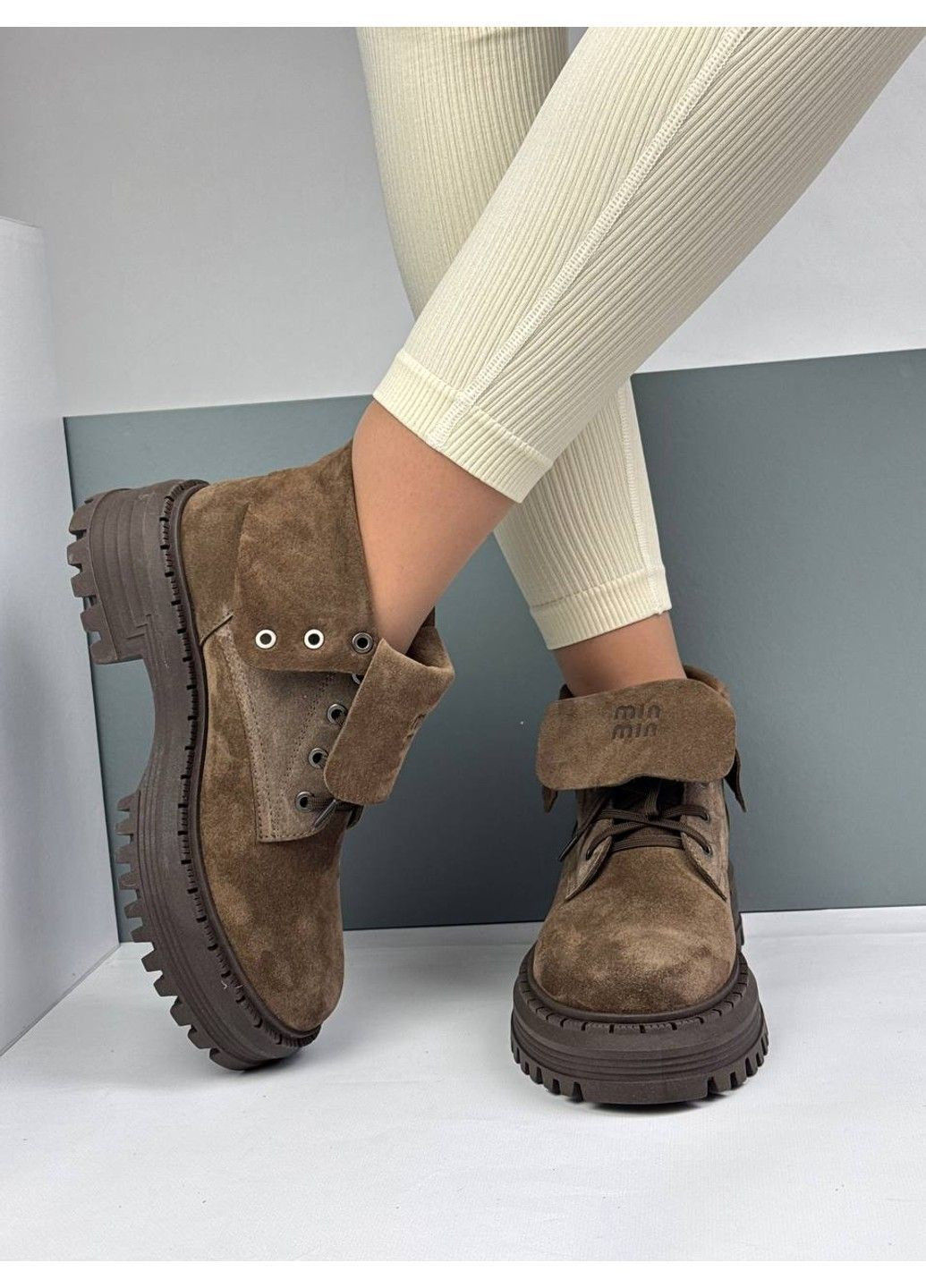 482 Черевики Демісезонні Коричневі Замшеві No Brand (368376212)