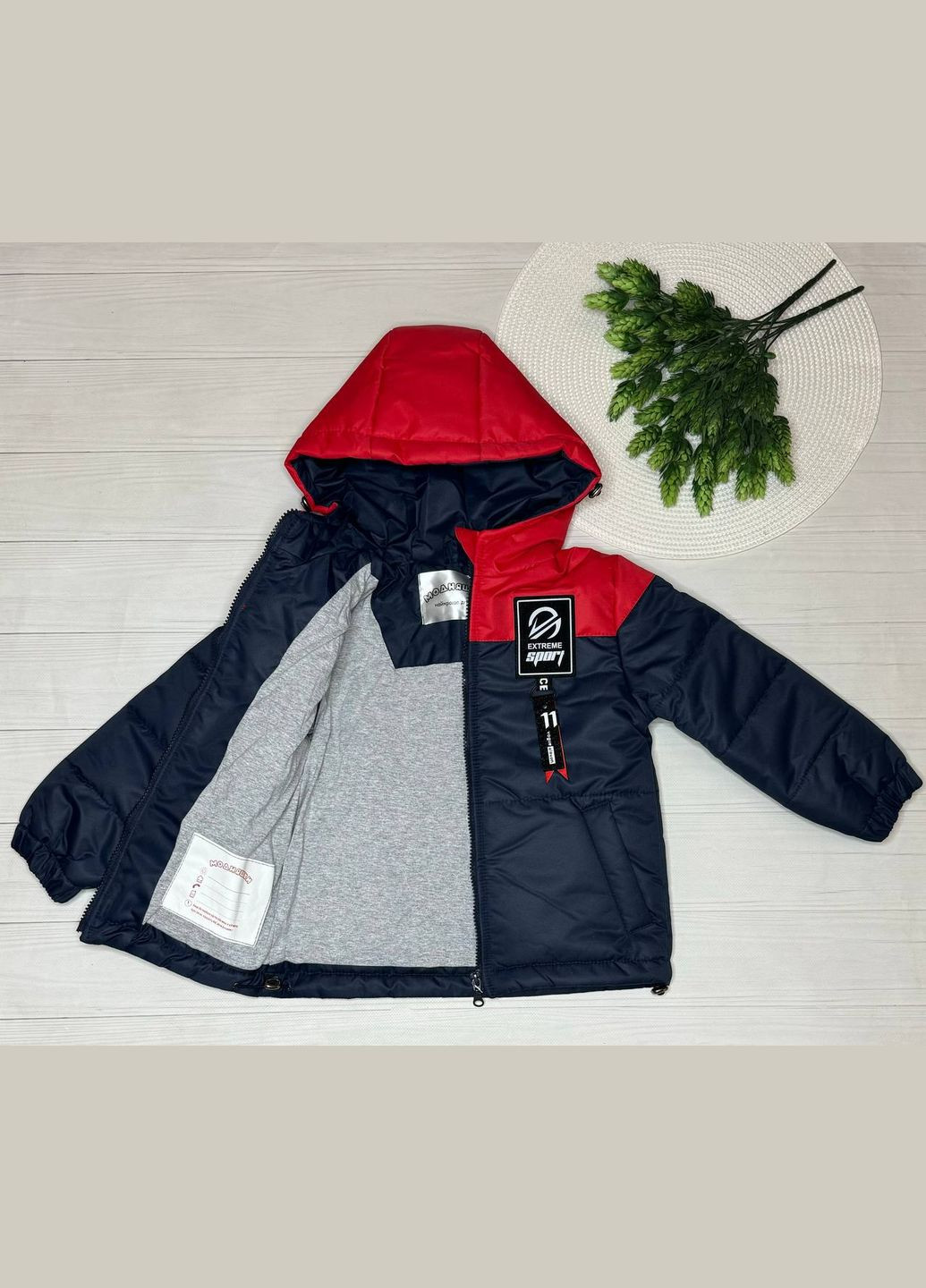 Комбинированная демисезонная куртка sport хлоп. синий/красный 23062 Модняшки