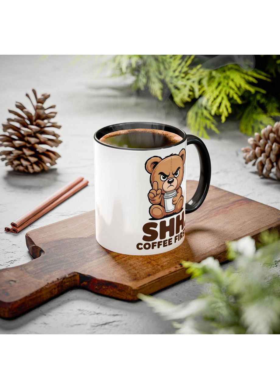 Кухоль "Shh. Coffee first" 330 мл No Brand (369936759)