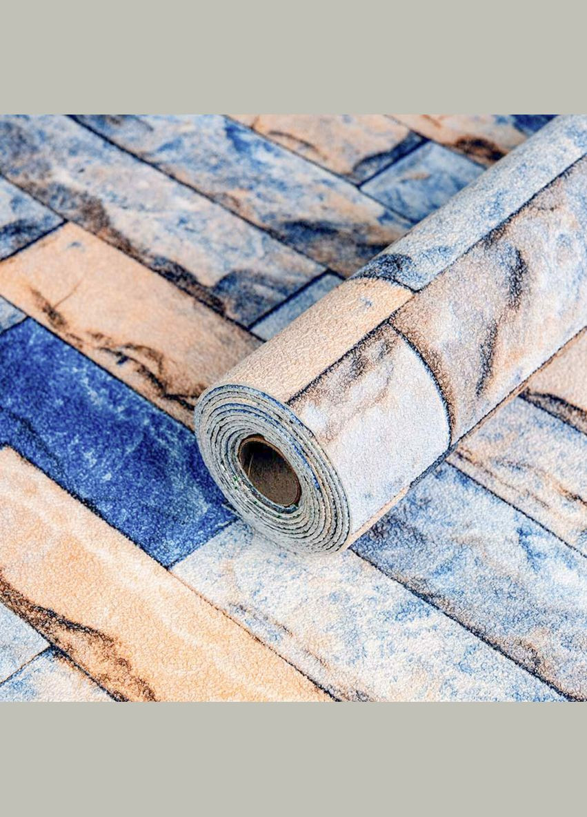 Самоклеючі шпалери 2800х500х1,5мм Синьо-жовта катиринославська цегла (D) SW-00001785 Sticker Wall (370674880)