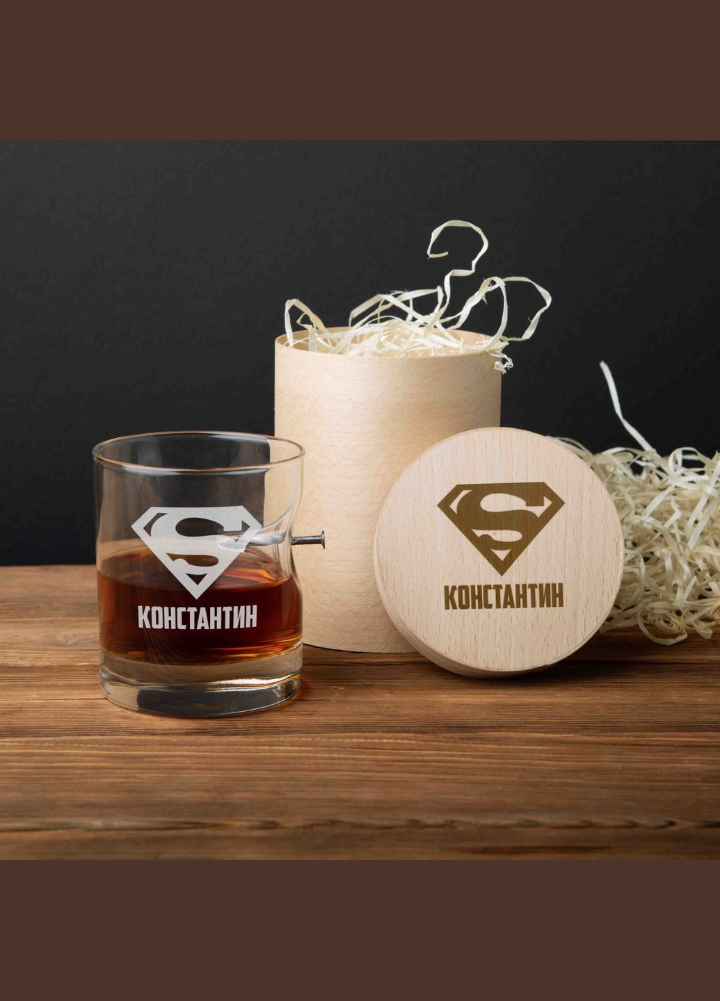 Склянка з цвяхом "Супермен" персоналізований (BD-PIN-08) 300 мл BeriDari (293509166)