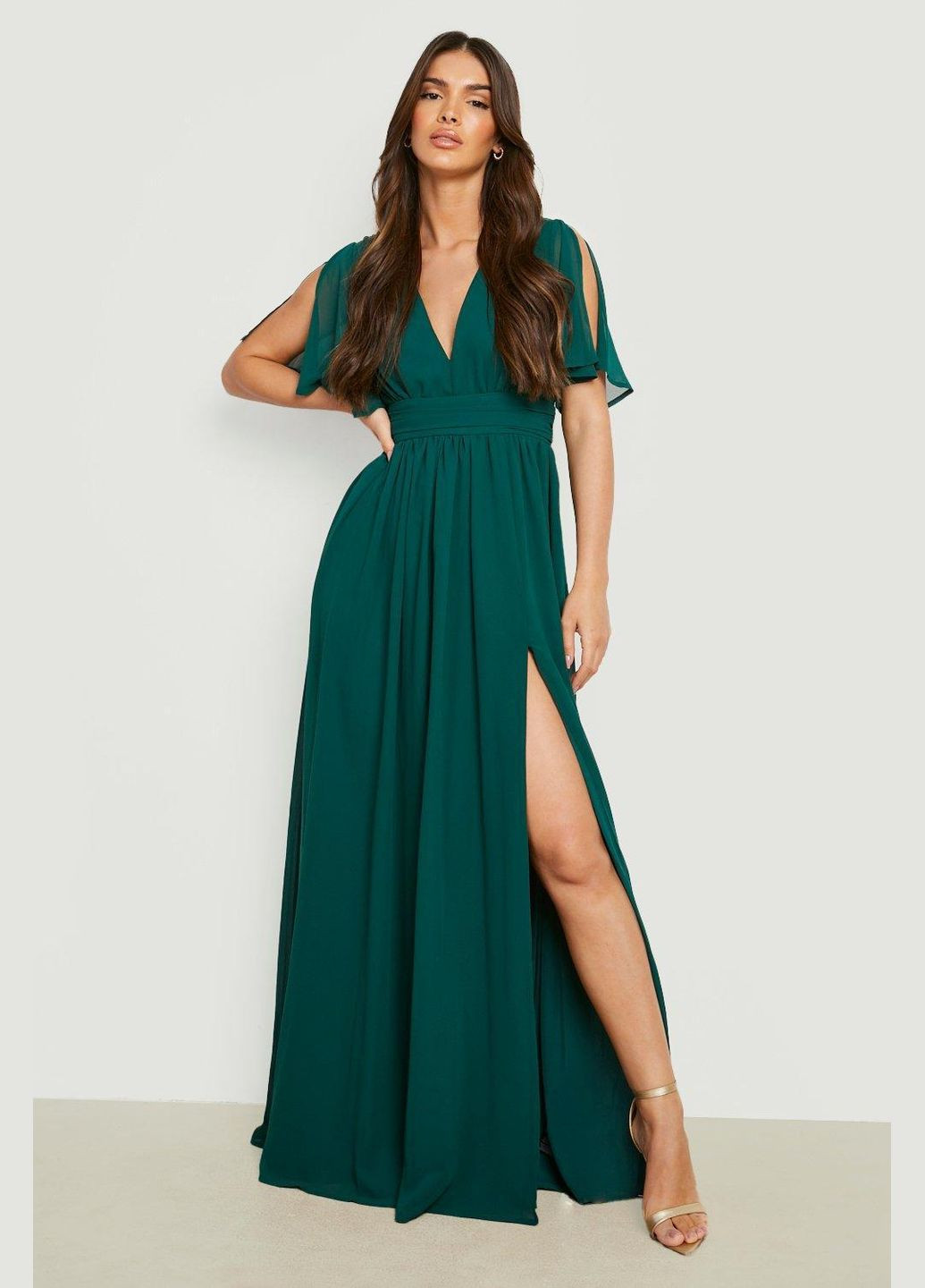 Изумрудное платье Boohoo