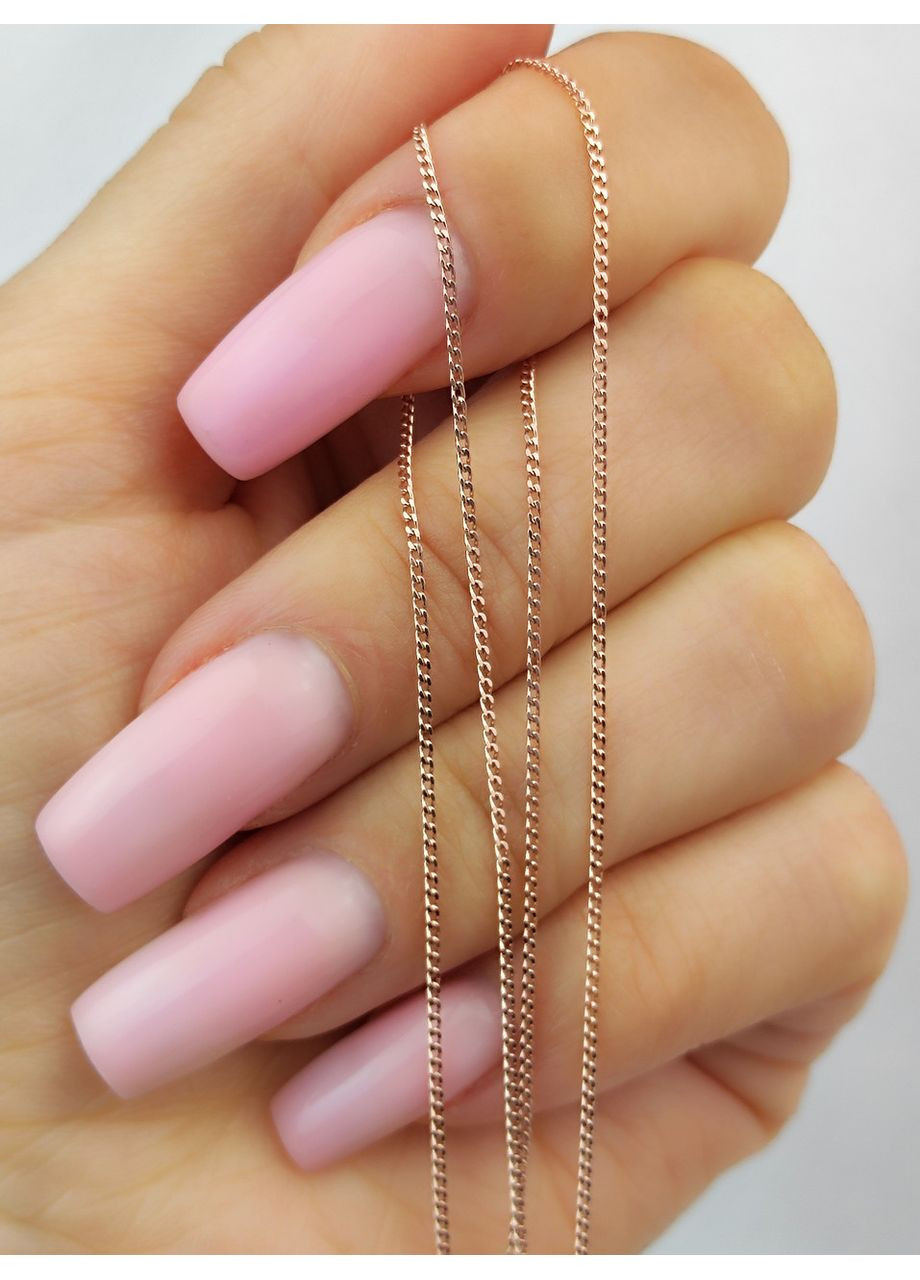 Серебряная тоненькая цепочка 925 пробы в позолоте плетения Панцир 40 см No Brand (366664909)