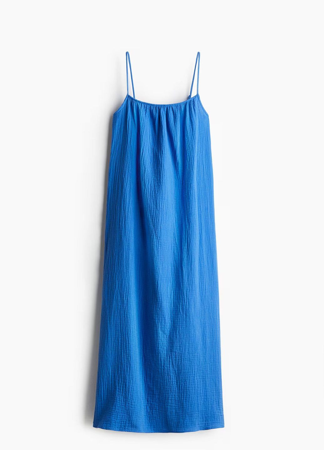 Синее пляжное платье H&M однотонное