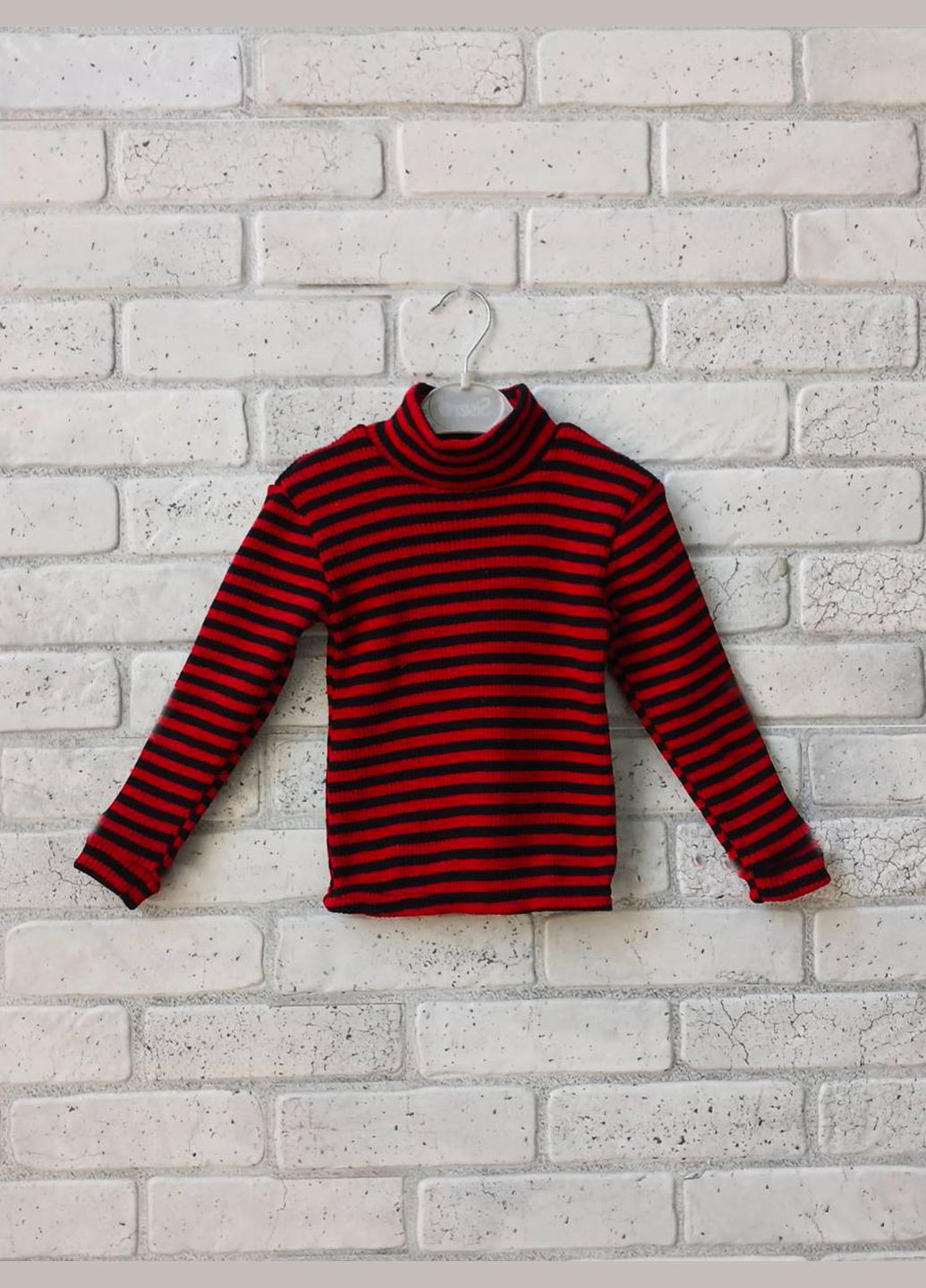 Теплая зимняя детская вязаная водолазка для мальчиков, девочек, унисекс, плотная вязка в полоску, горловина стойка No Brand (323168608)