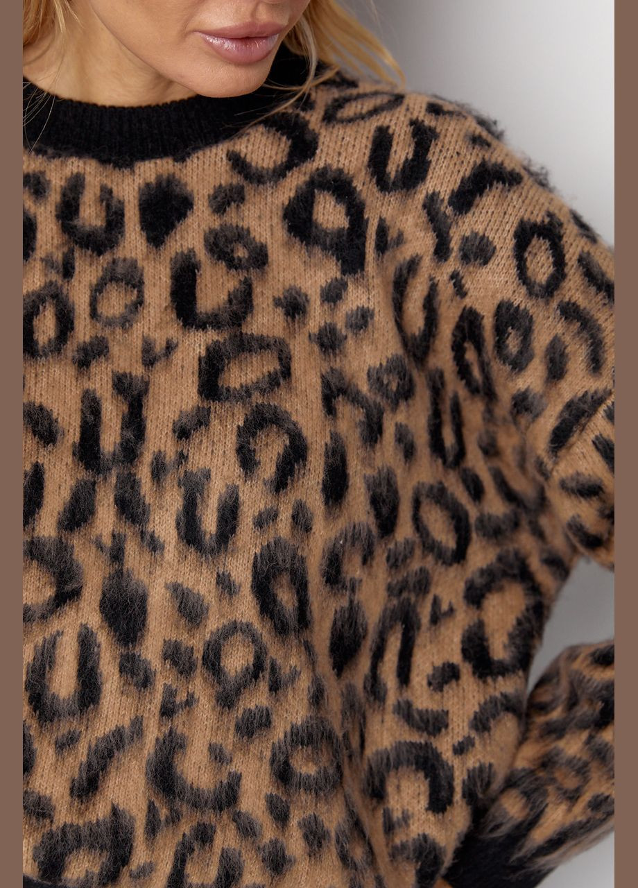 Джемпер из ворсистой пряжи с леопардовым узором Lurex (308725427)