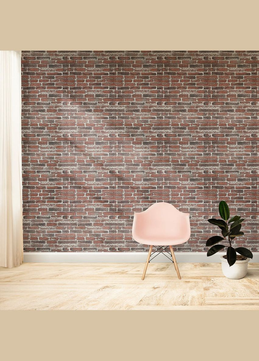 Самоклеюча 3D панель під червону катеринославську цеглу 19600x700x3мм SW-00001333 Sticker Wall (315791373)