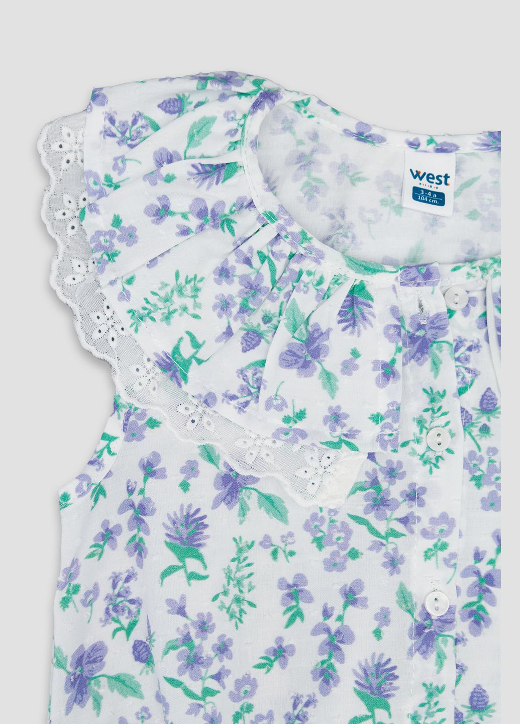 Блуза з коротким рукавом для дівчинки колір білий CB-00249275 West (319053743)