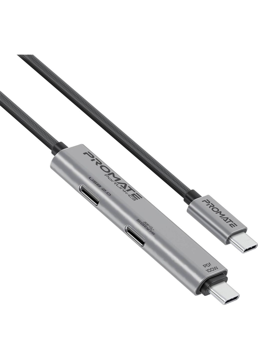 Кабель USB Type-C – USB Type-C (M/M), 5A, 100W, 1.5 м, Black (portlink-c3.black) Promate (341486021)
