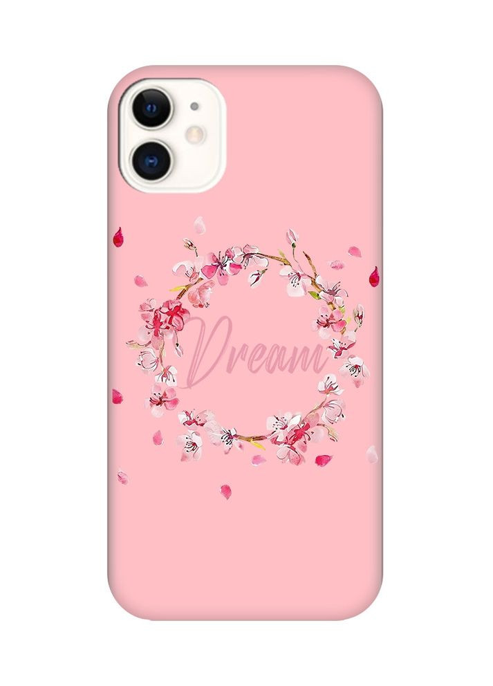 Матовий рожевий чохол на Apple iPhone 11 (6.1):: Віночок з сакури (принт 284) Creative (360699900)