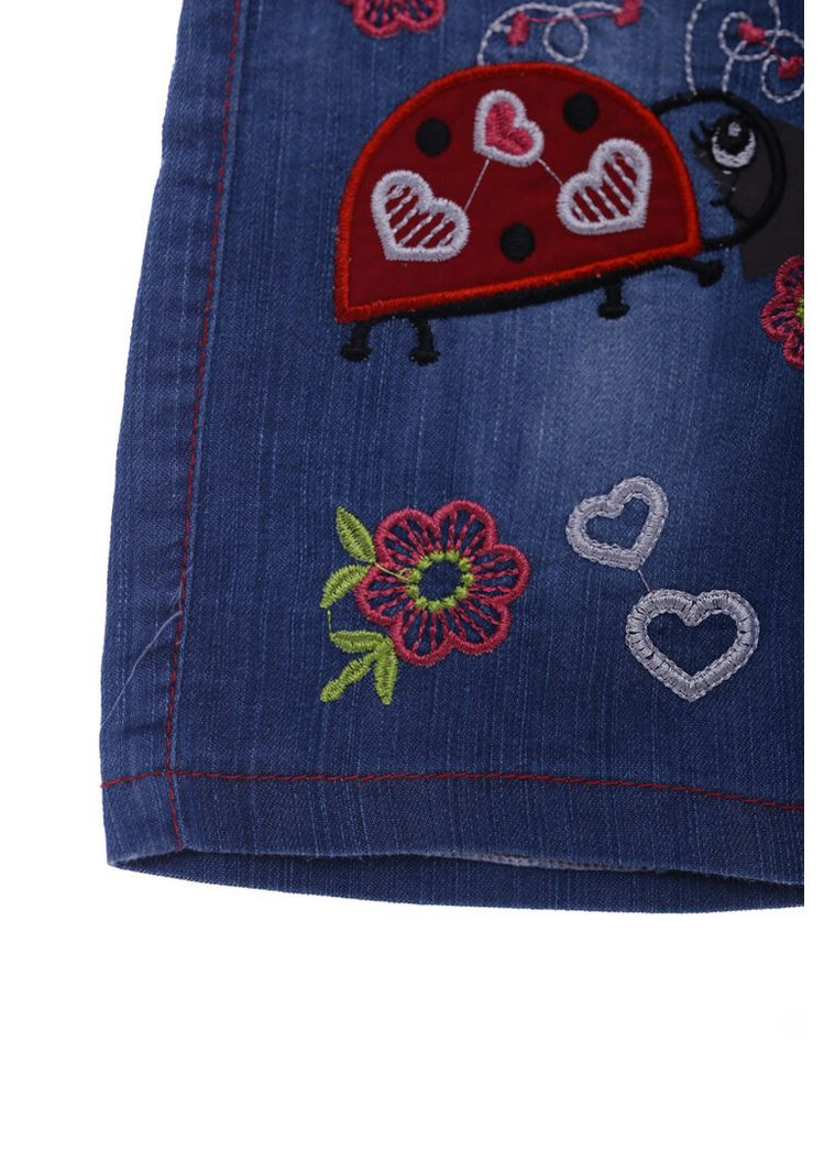 Шорты джинсовые для девочки божья коровка голубой 104 см (38537) BABYKROHA (315721460)