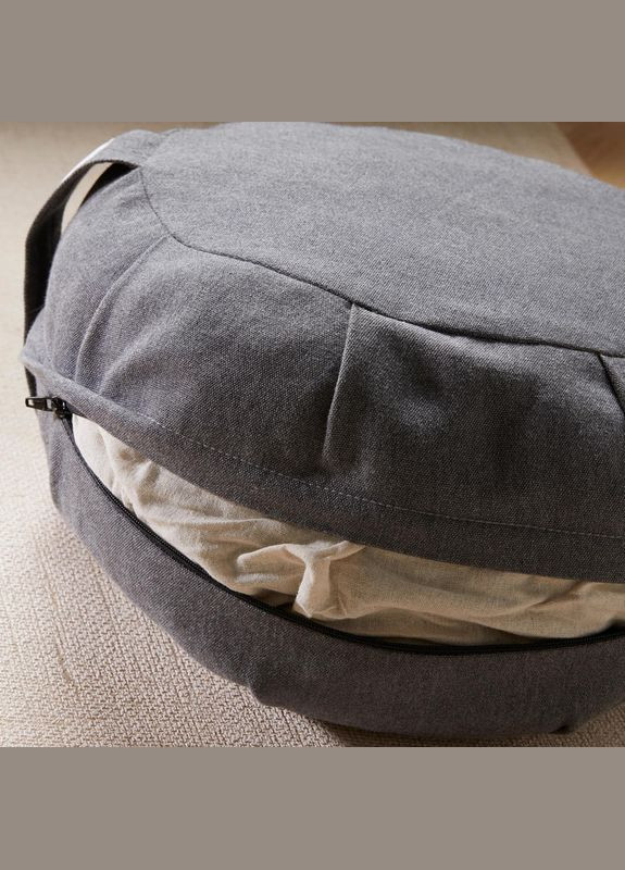 Подушка для Йоги (Медитації) Дзафу Д-35см В-18см Бавовна Сіра Domyos (335052523)