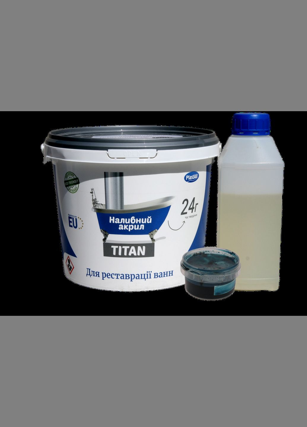 Жидкий акрил для реставрации ванн Titan 1.7 м цветной 3.3 кг. Plastall (363131410)