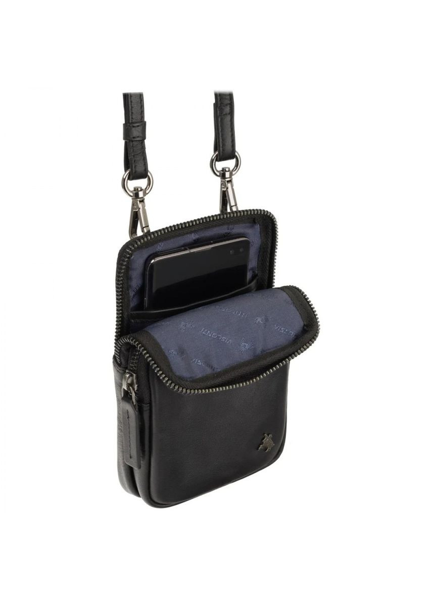 Сумка шкіряна чорна маленька (Д/Ш/В) 12/4,5/18 (см) Visconti (339622674)