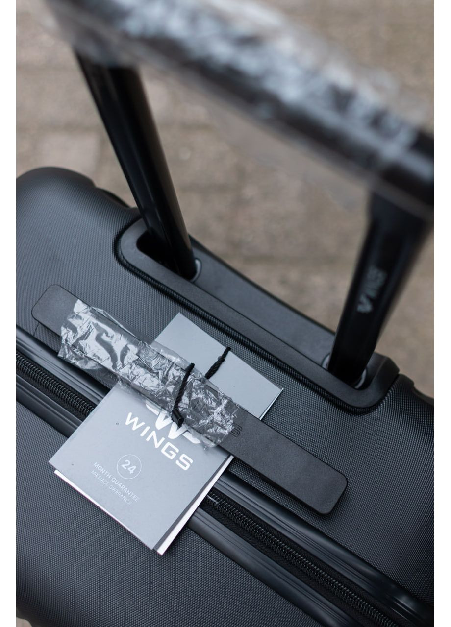Валіза пластикова ручна поклажа S, колір чорний Wings 190 (361152769)