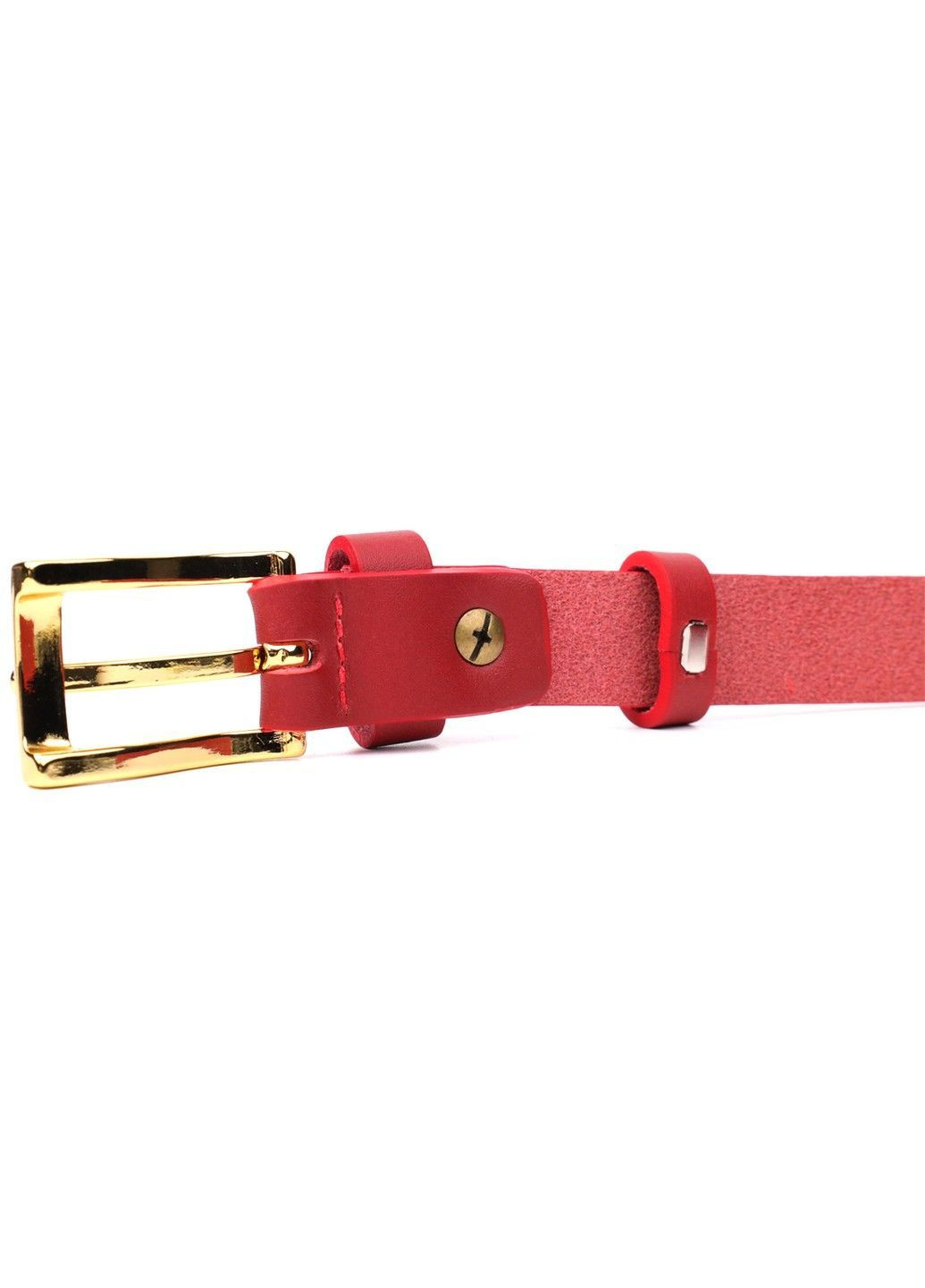 Яркий тонкий кожаный ремень для женщин 22951 Красный Grande Pelle (362971707)