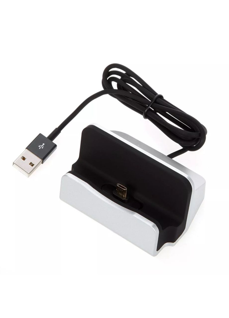 Док-станция, зарядное устройство, подставка с выходом micro USB для Android (серебристый) China (366874837)