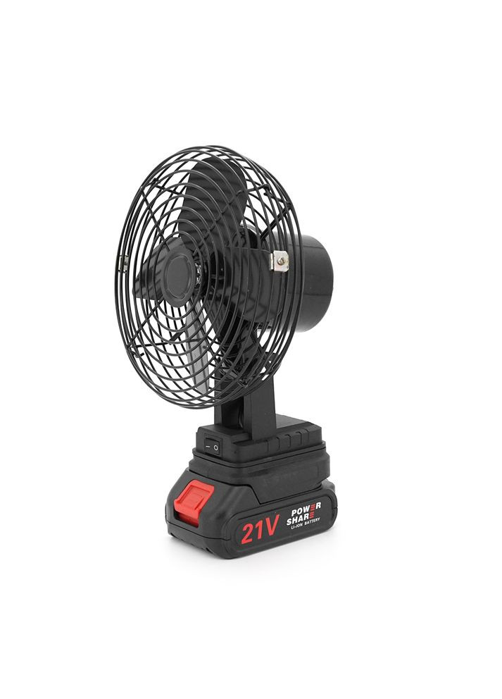 Вентилятор 6`, з Li-Ion акумулятором 21V + перехідник, Black, Box 185х185 мм, 1,10 кг Voltronic (314777289)