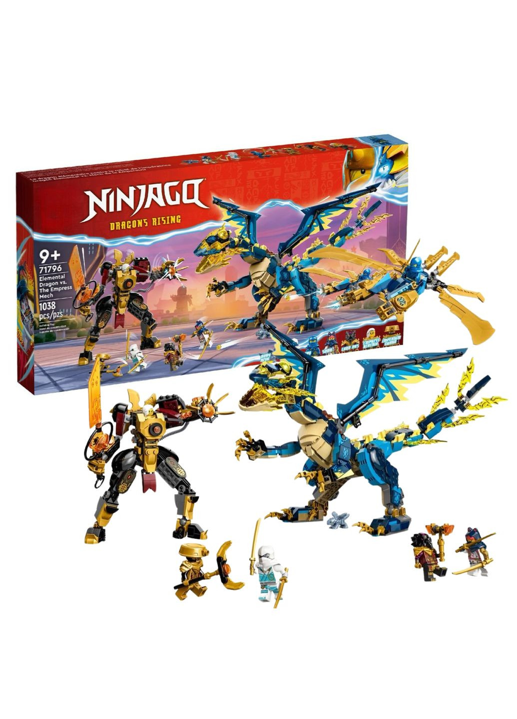 Конструктор для мальчика Ninjago 8096 «Стихийный дракон против робота Императрицы» на 1038 детали No Brand (291985649)