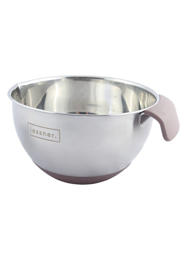 Чаша для змішування металева з силіконовою ручкою 20 см 2.6 л (55900-20) Lessner (351365022)
