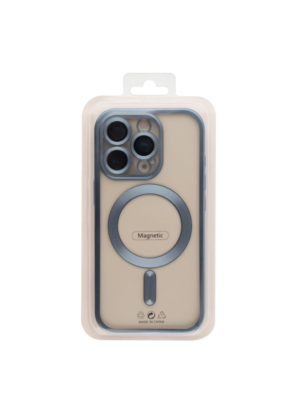 Чехол TPU Metallic Chrome Full Camera with Magsafe для iPhone 16 Pro Цвет Chrome Blue No Brand Apple iPhone 16 Pro 2024 (336149348)