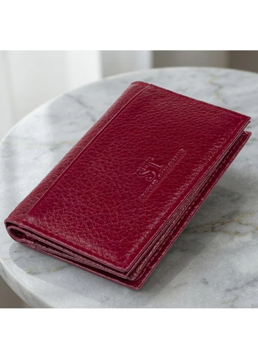 Визитница-книга 19218 Бордовая st leather (329146446)