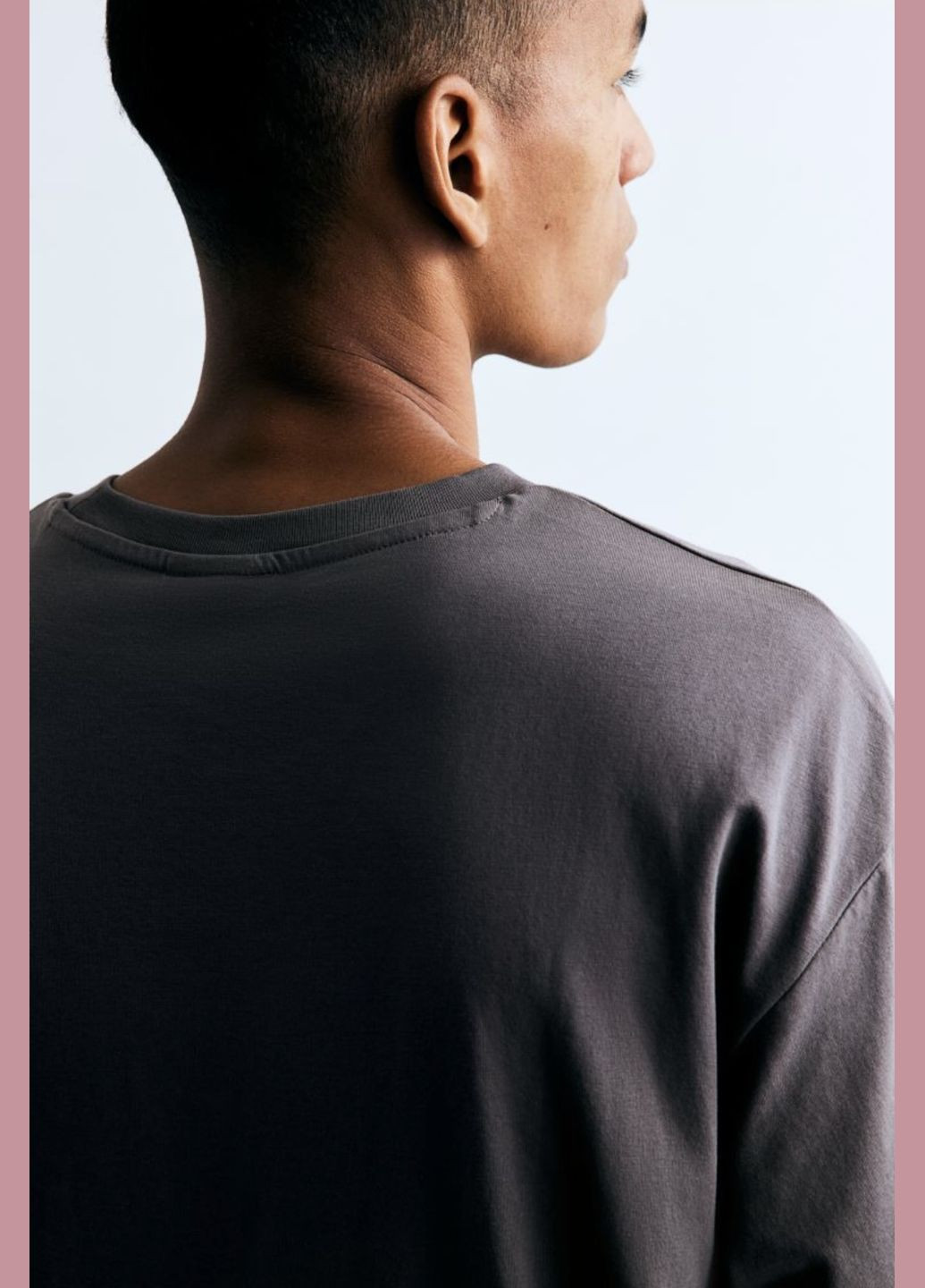 Темно-серая футболка свободного кроя H&M loose fit