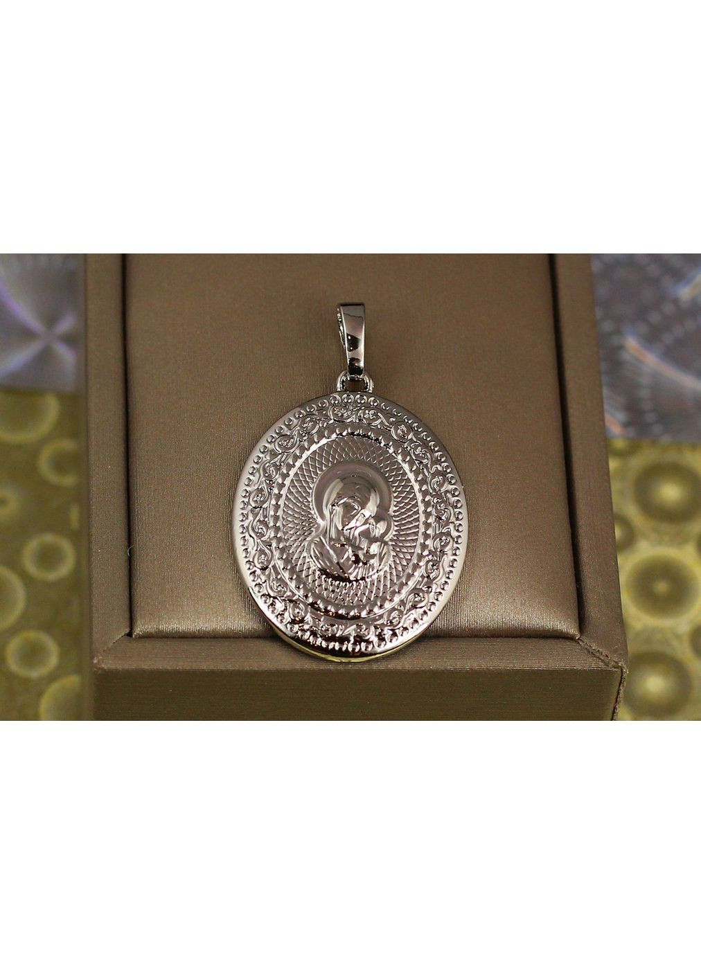 Ладанка овальная Мария с младенцем 2,8 см серебристая love-shopping Xuping Jewelry (356672739)