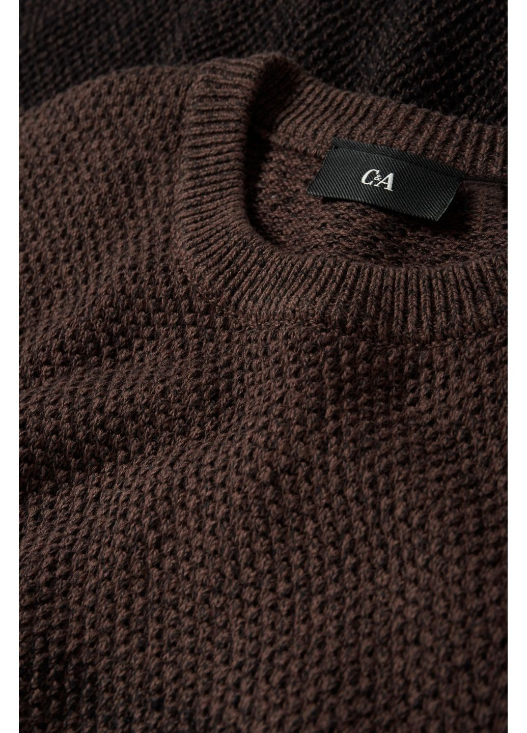 Коричневий демісезонний в'язаний светр C&A