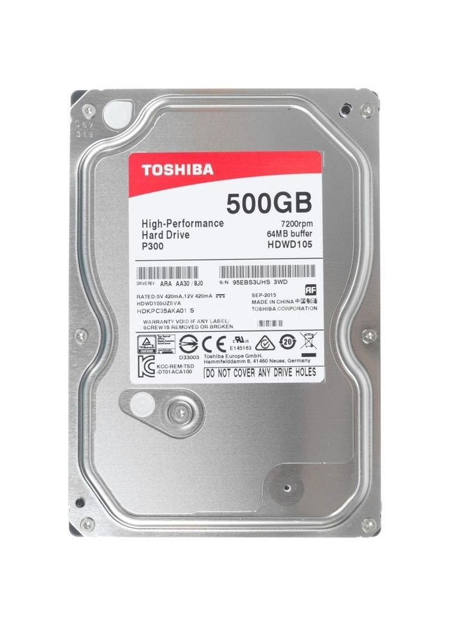 Жесткий диск P300 512 ГБ 3.5 дюйма HDWD105UZSVA Toshiba (280877317)