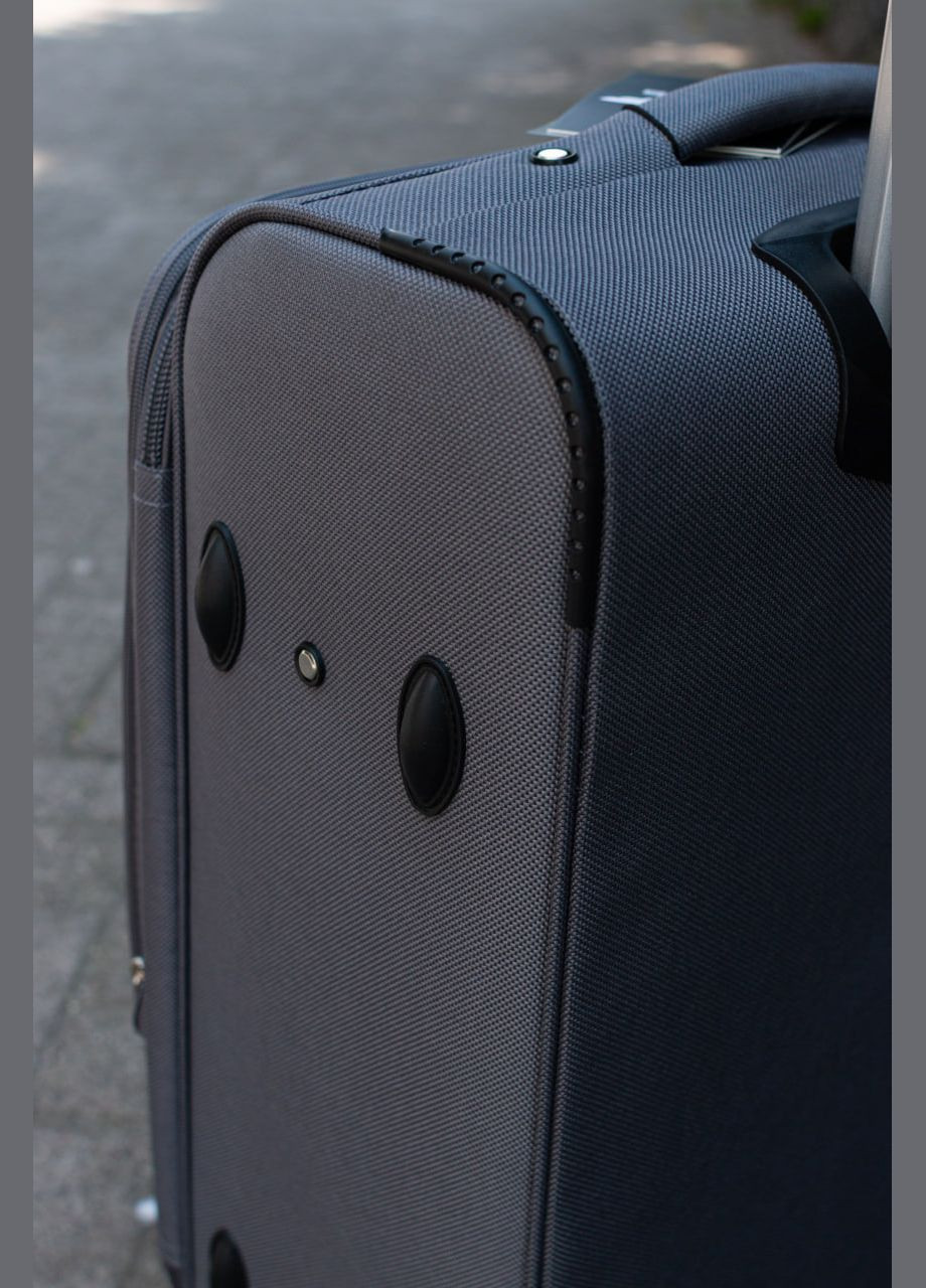 Чемодан тканевый 2501 размер М средний на 4 колесах, цвет черный Wings 2501/4 (338182661)