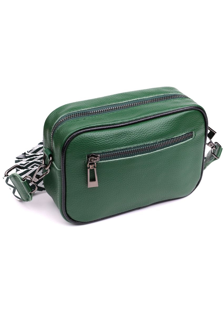 Стьобана жіноча сумка з натуральної шкіри зелений 22857 Vintage (329197726)