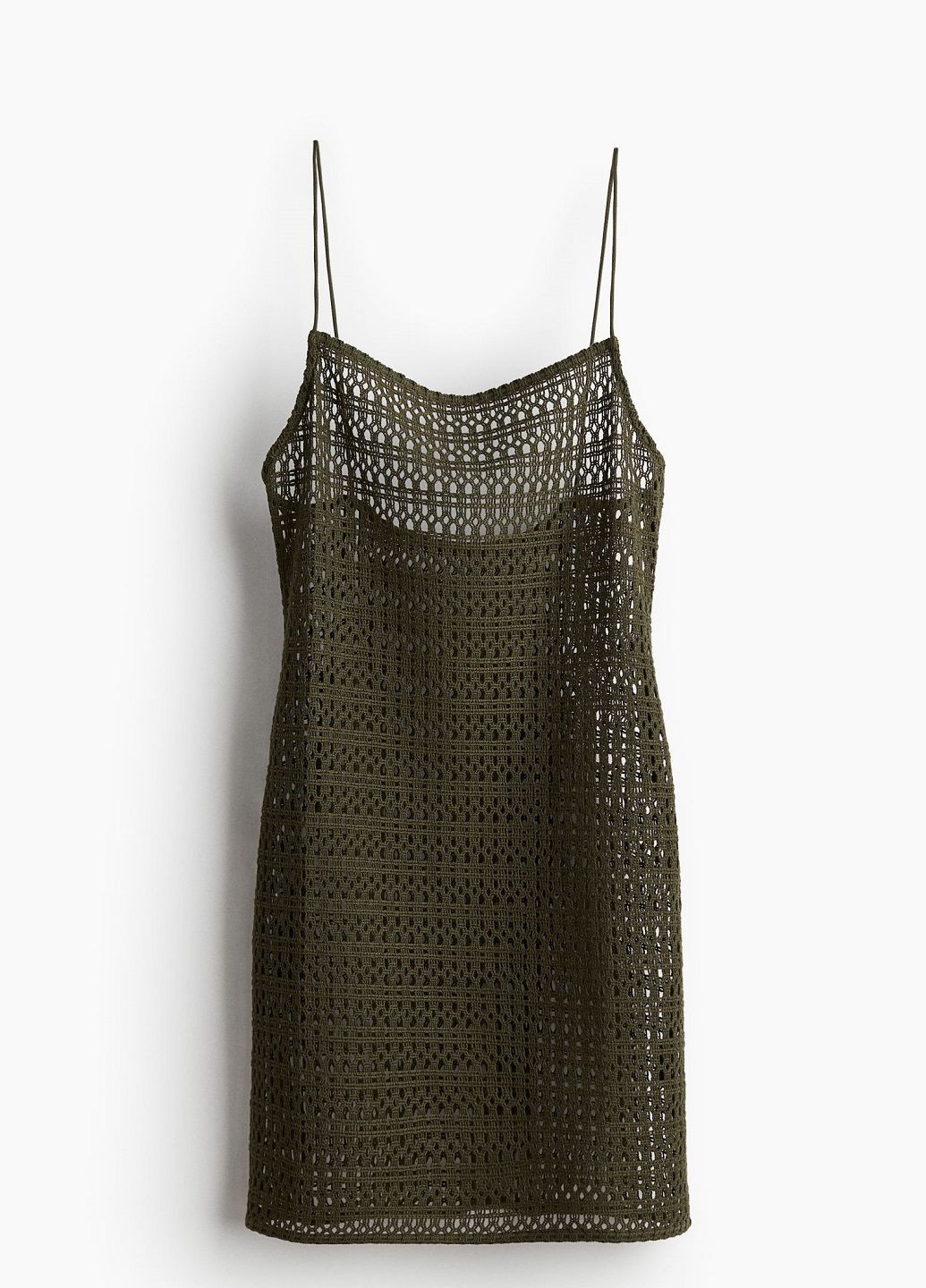 Оливковое (хаки) пляжное платье H&M однотонное