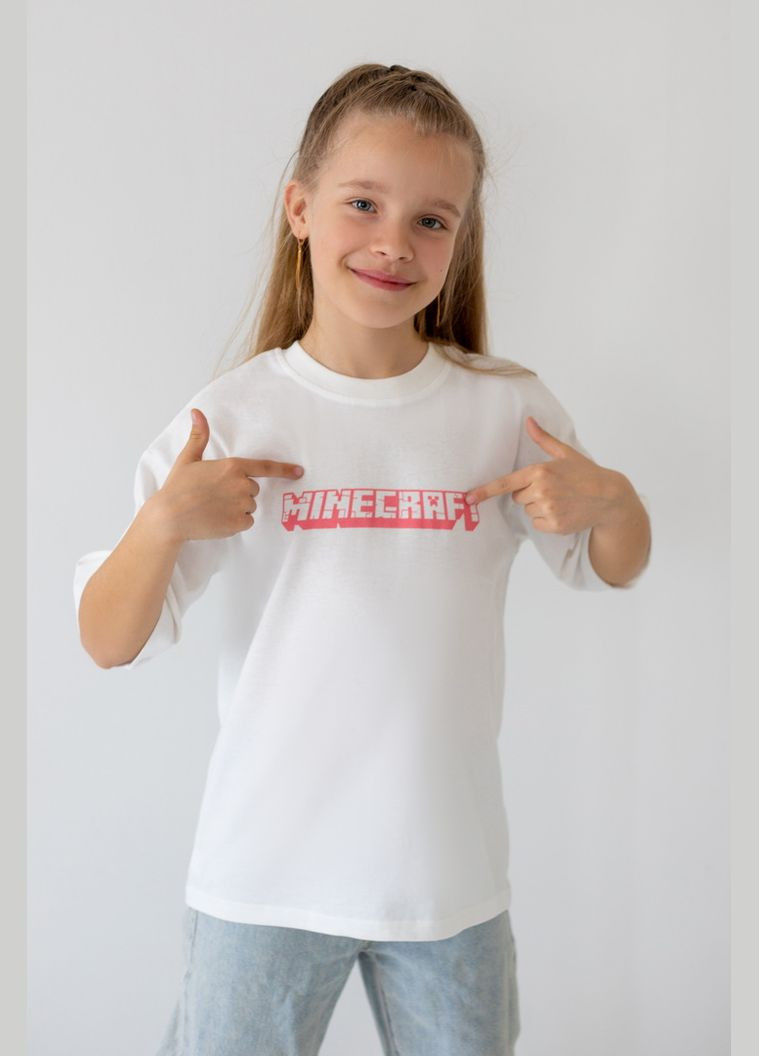 Молочна демісезонна футболка для дівчаток 03-8040-03нд 128 см Авекстекс