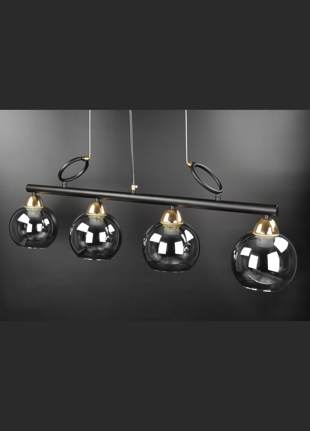 Люстра підвісна на 4 лампочки 26555 Чорний 40-150х15х92 см. Sunnysky (364490716)