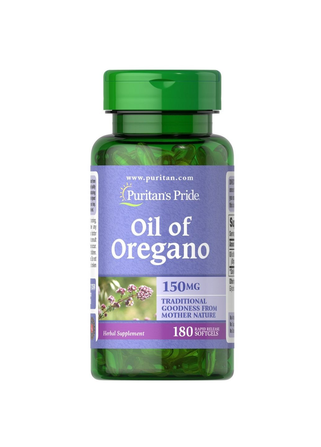 Натуральна добавка Oil of Oregano 150 mg, 180 капсул Puritans Pride (293478827)
