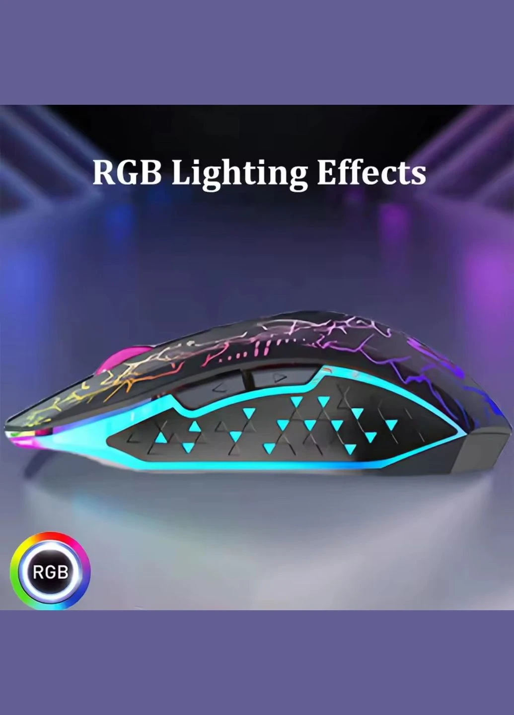 Игровая мышка с RGB подсветкой Bluetooth 5.2 + Wi-fi 2.4G 800-1600 DPI X-Game (378656296)