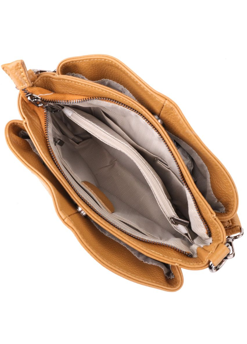 Елегантна сумка жіноча з натуральної шкіри 23008 Рудий Vintage (356670886)