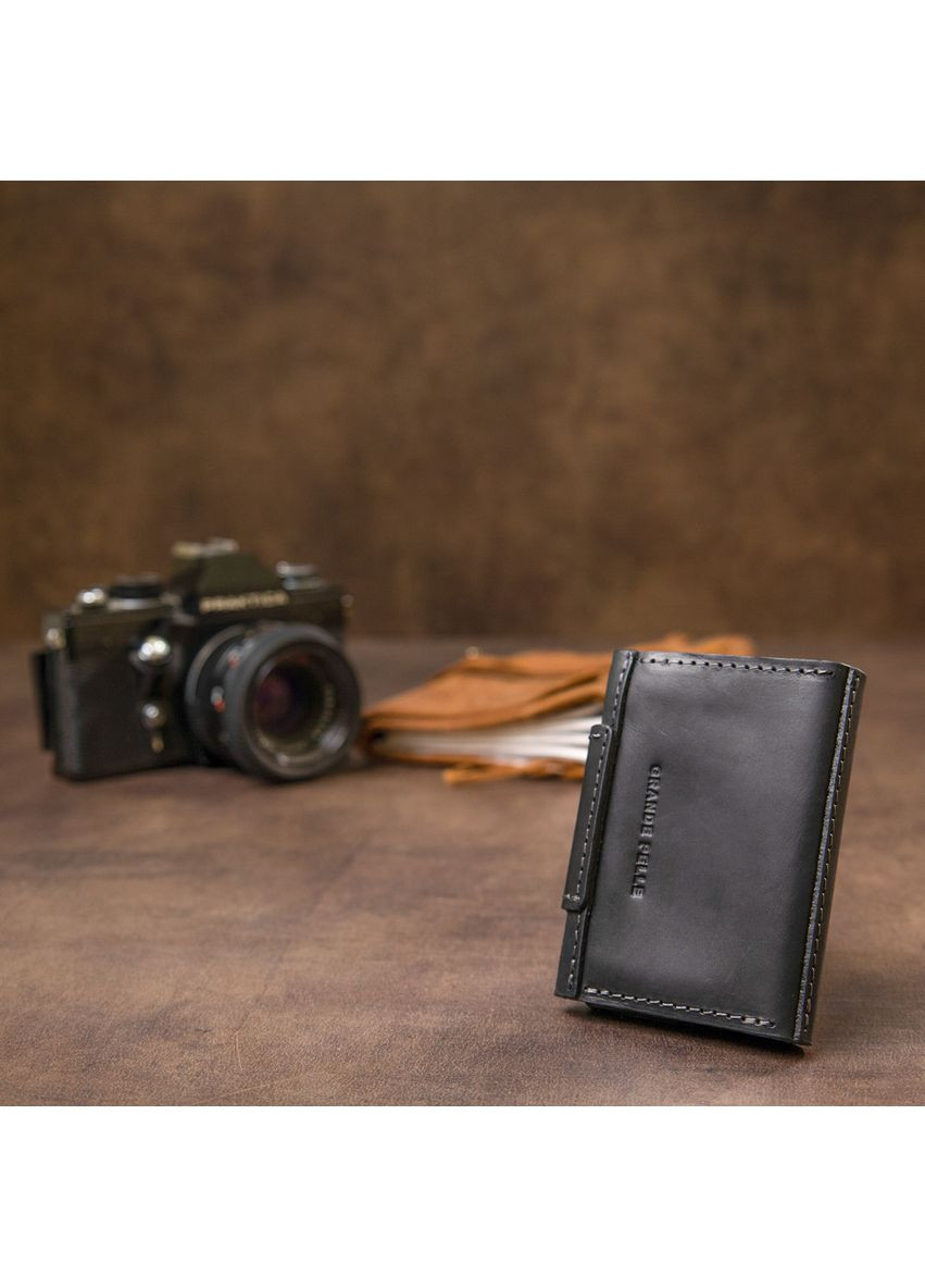 Шкіряна візитниця чорний 11496 Grande Pelle (362418363)