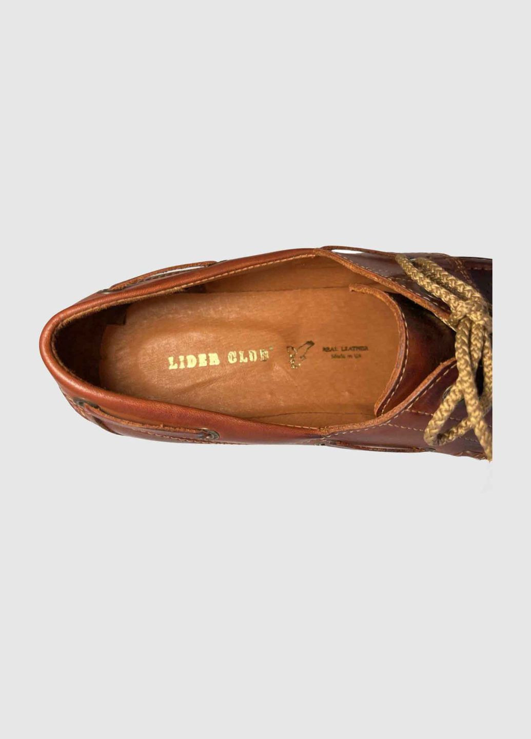 Коричневые мужские кожанные мокасины (32.5 см) коричневые (1284) Lider Club