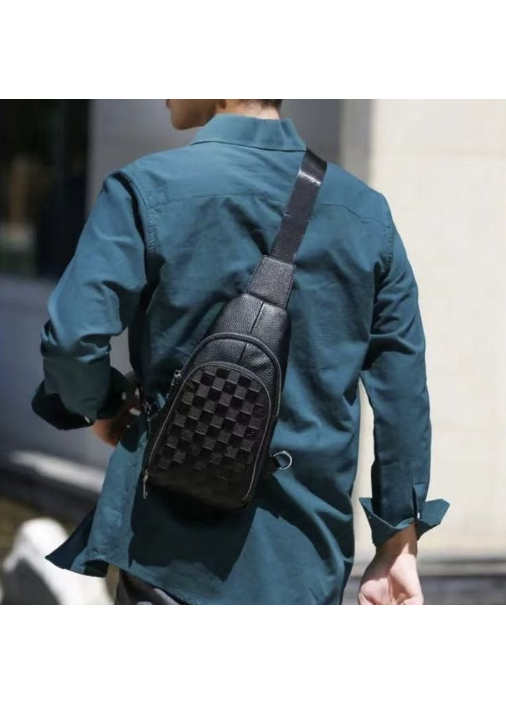 Мужской рюкзак на одно плечо 18х31х6, кожаный слинг, Tiding Bag (371137914)